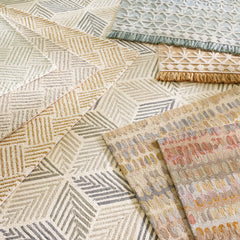 Yadira Geometric Woven Wool Custom Rug Swatch | Blue