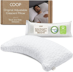 Coop Adjustable Cooling Memory Foam Pillow – Customizable Support for Side, Back & Stomach Sleepers