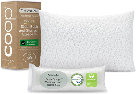 Coop Adjustable Down Alternative Pillow – Plush & Supportive, Set of 2, Perfect for All Sleep Positions